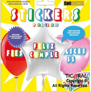 STICKERS PARA GLOBOS MULTICOLOR (PACK X 235 STICKERS)